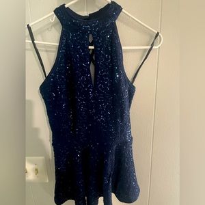 Navy blue sparkly top